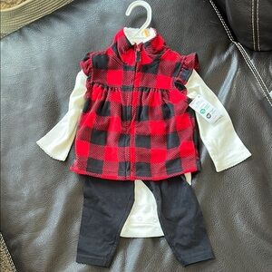Carter’s Red and Black Plaid Baby Outfit